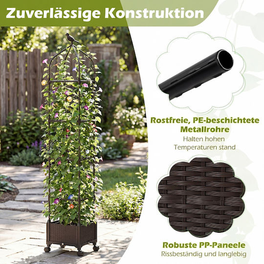 Costway Метална Кутия за Саксии Черна 200x30x30см