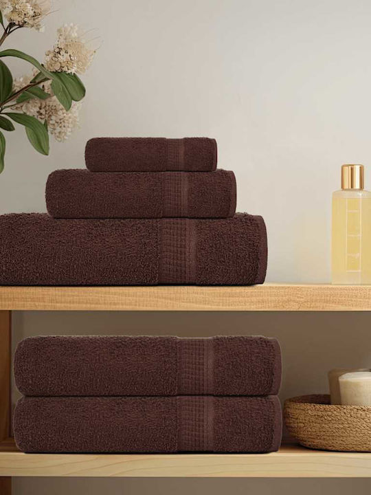 vidaXL Bath Towel Set 4pcs Brown Weight 360gsm