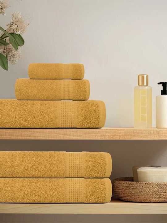 vidaXL Face Towel Gold 4 Pieces