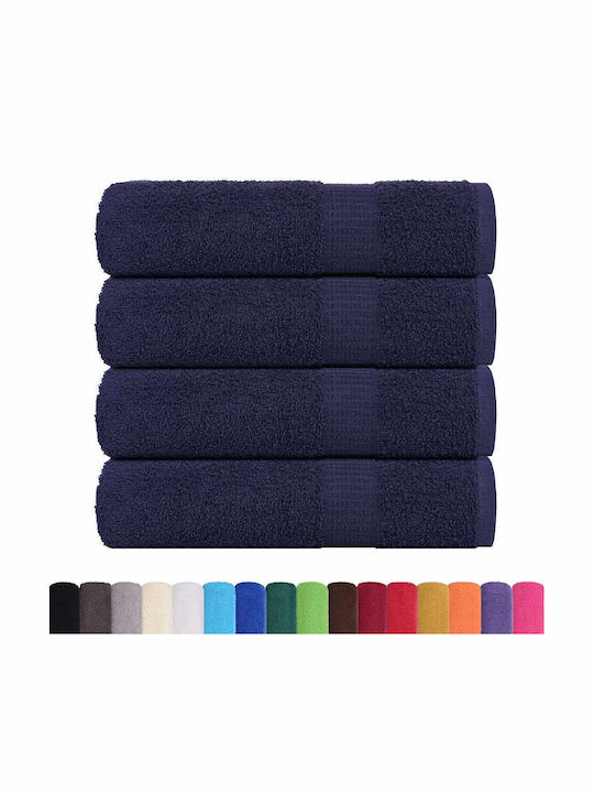 vidaXL Bath Towel Set 4pcs Dark Blue