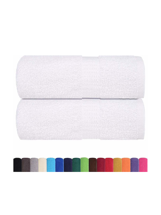 vidaXL Bath Towels Set 2 pcs White Weight 360gsm