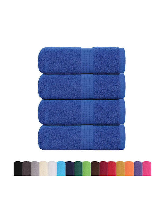 vidaXL Bath Towel Set 4pcs 30x50cm Blue Weight 360gsm