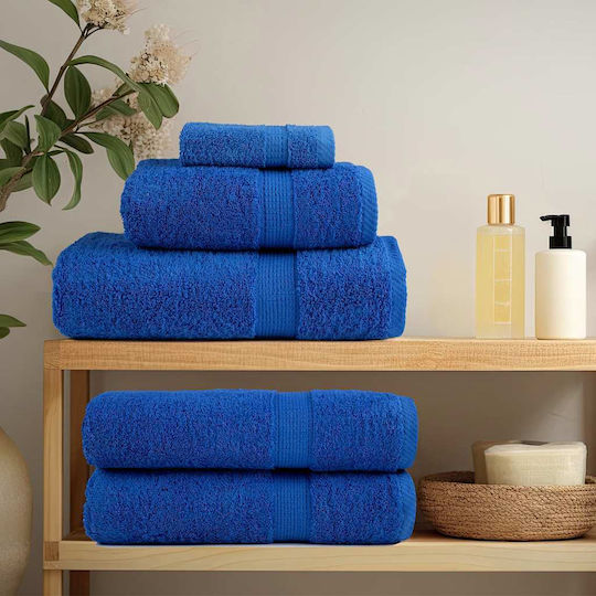 vidaXL Bath Towel Set 4pcs 30x50cm Blue Weight 360gsm