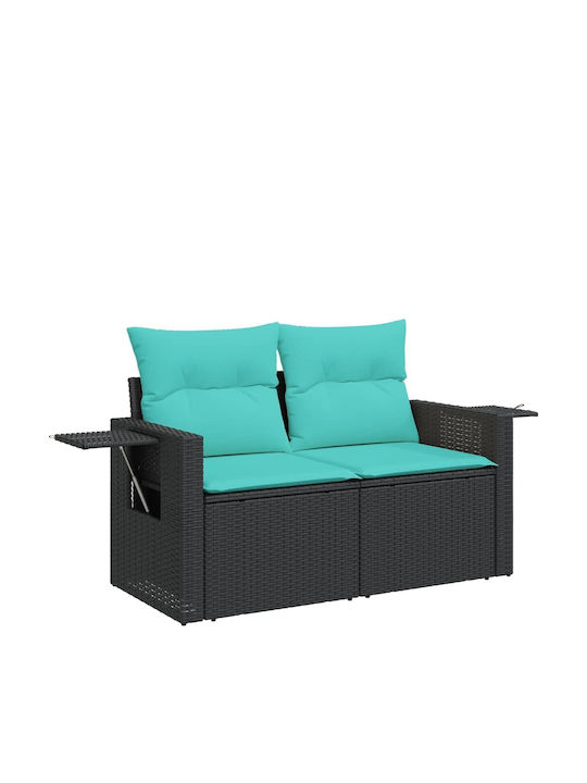 Garden & Outdoor Furniture Sets Living Room Set 6 Pieces Black with Pillows