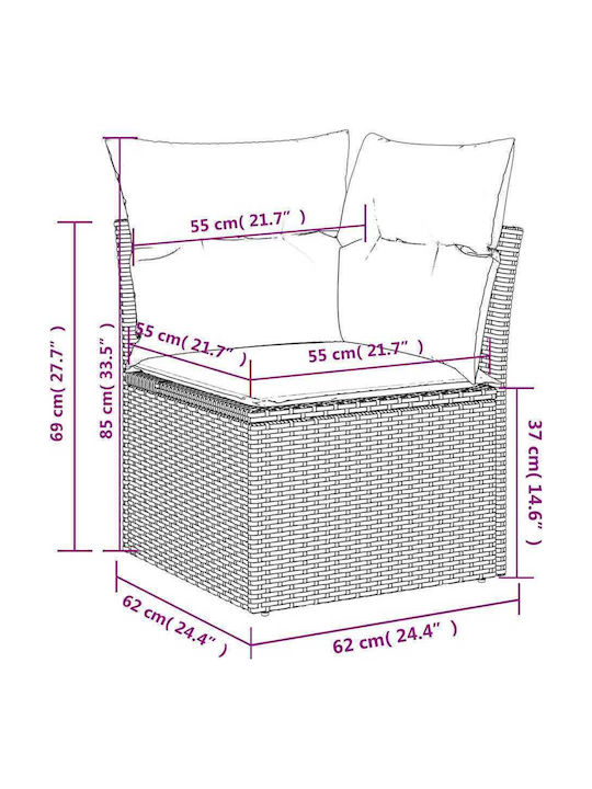 Garden & Outdoor Furniture Sets Living Room Set 6 Pieces Black with Pillows