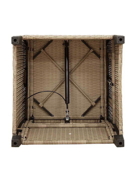 Fotoliu De Exterior Din Rattan Bej Cu Pernă