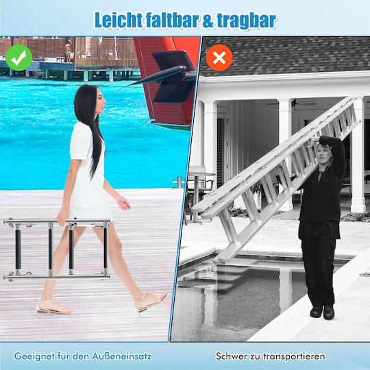 Costway Aluminum Ladder with 4 Steps