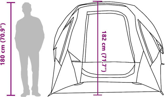 vidaXL Camping Tent Pop Up Green For 6 People