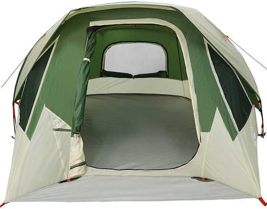 vidaXL Camping Tent Pop Up Green For 6 People