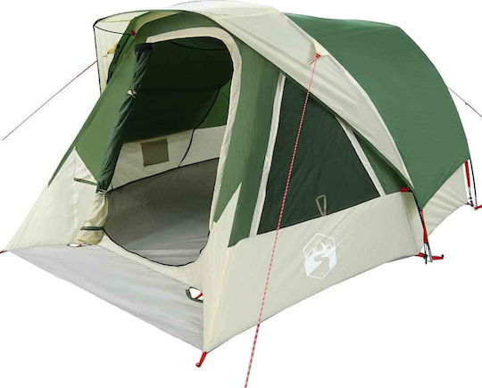 vidaXL Camping Tent Pop Up Green For 6 People