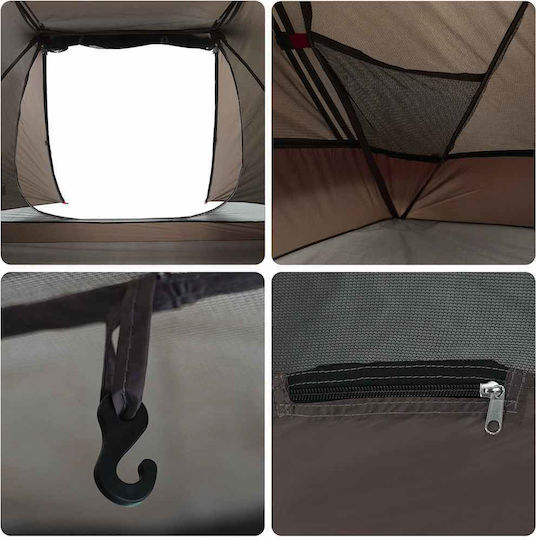 vidaXL Fishing Tent Brown for 5 People