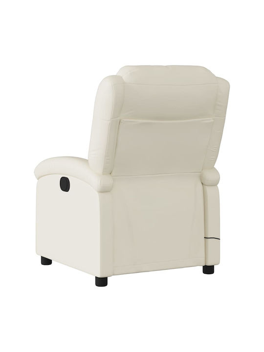 Πολυθρόνα Relax Massage από Δερματίνη Κρεμ 71x86.5x99.5cm