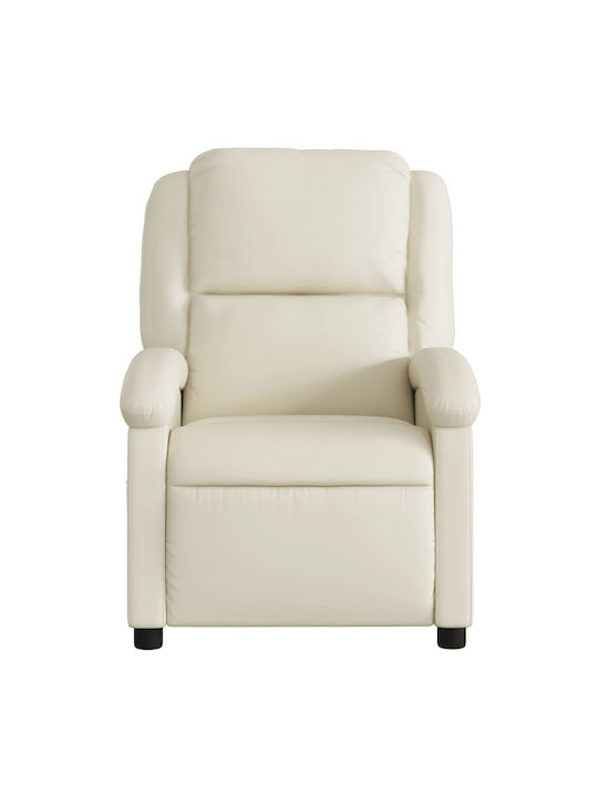 Πολυθρόνα Relax Massage από Δερματίνη Κρεμ 71x86.5x99.5cm