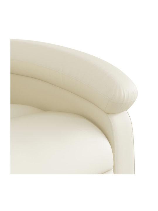 Πολυθρόνα Relax Massage από Δερματίνη Κρεμ 71x86.5x99.5cm
