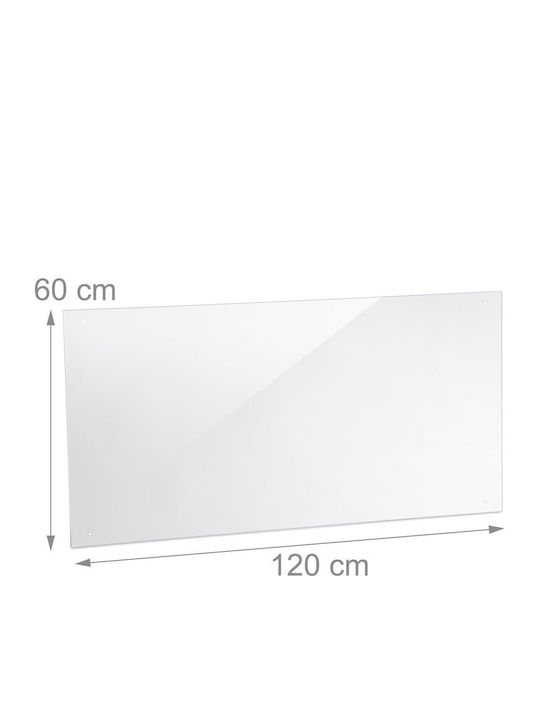 Relaxdays Placă din Sticlă în Culoare Transparentă 120x60x0.6cm 10029442_1207