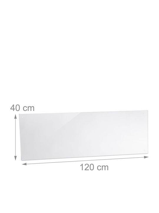 Relaxdays Spătar din Sticlă în Culoare Transparentă 120x40x0.6cm 10029442_1205