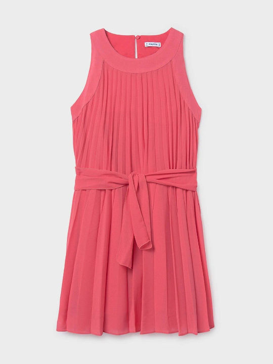 Mädchenkleid Ärmellos Set aus 2 Koralle