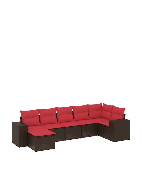 Canapea De Colț De Exterior Din Rattan Cu Perne 62x62x69cm