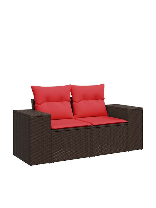 Canapea De Colț De Exterior Din Rattan Cu Perne 62x62x69cm