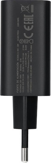 Motorola Charger Without Cable with USB-C Port 30W Blacks (MC309 Bulk)