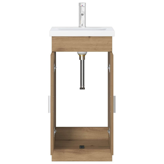 vidaXL Panglică Fără Lavoar cu Oglindă M42xA40xÎ84.5cm Maro