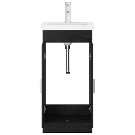 vidaXL Πάγκος χωρίς Νιπτήρα με Καθρέπτη Μ42xΒ40xΥ84.5cm Μαύρο