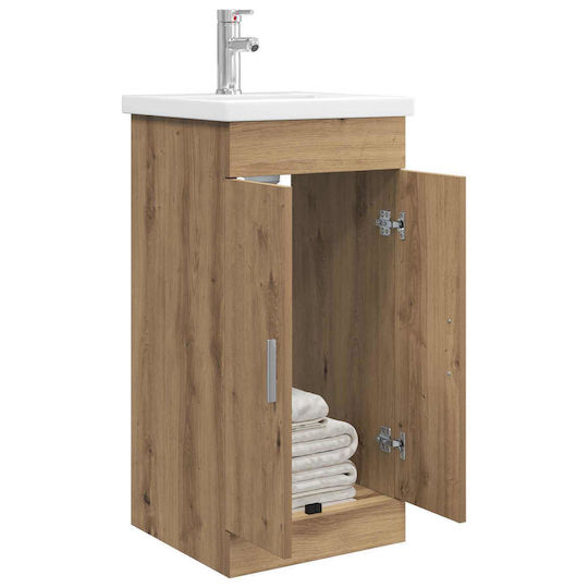 vidaXL Panglică Fără Lavoar cu Oglindă M42xA40xÎ84.5cm Maro