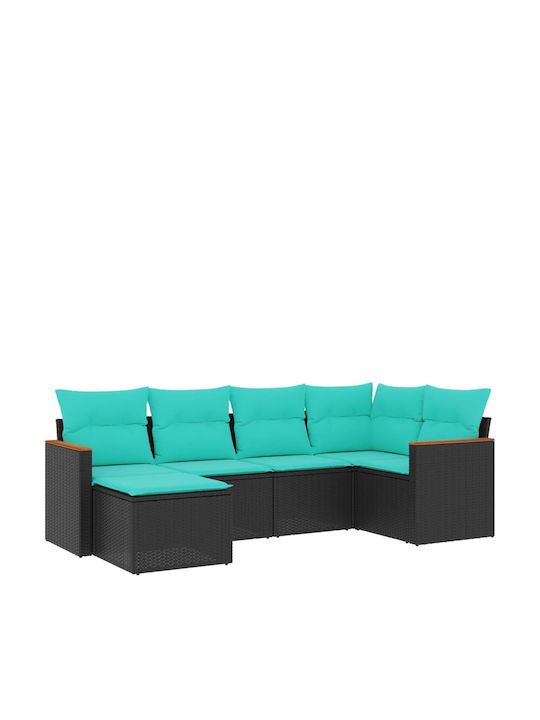Canapea De Colț De Exterior Din Rattan Cu Perne 62x62x69cm