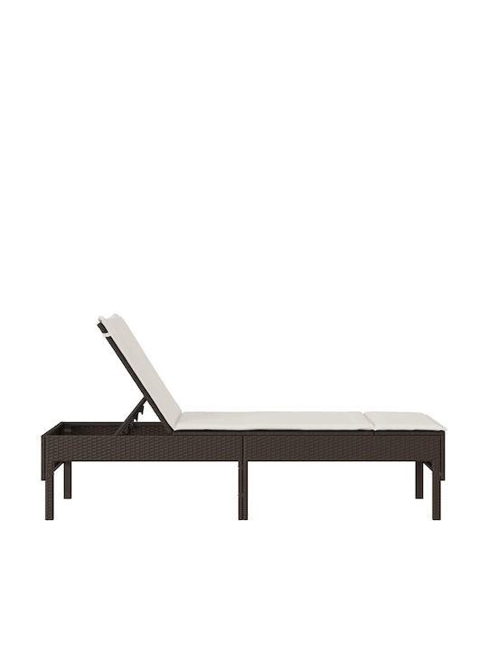 Rattan Deckchair with Brown Pillow 200x55x44cm