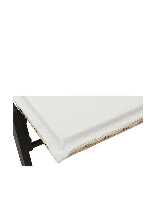 Garten- und Pool-Liegestuhl Rattan mit Beigen Kissen 200x59x25cm