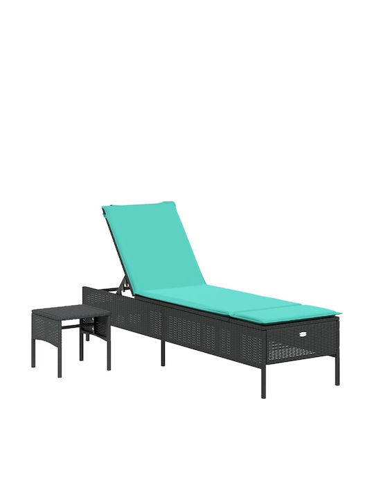 Ξαπλώστρα Rattan με Μαξιλάρι 198x55x39εκ.