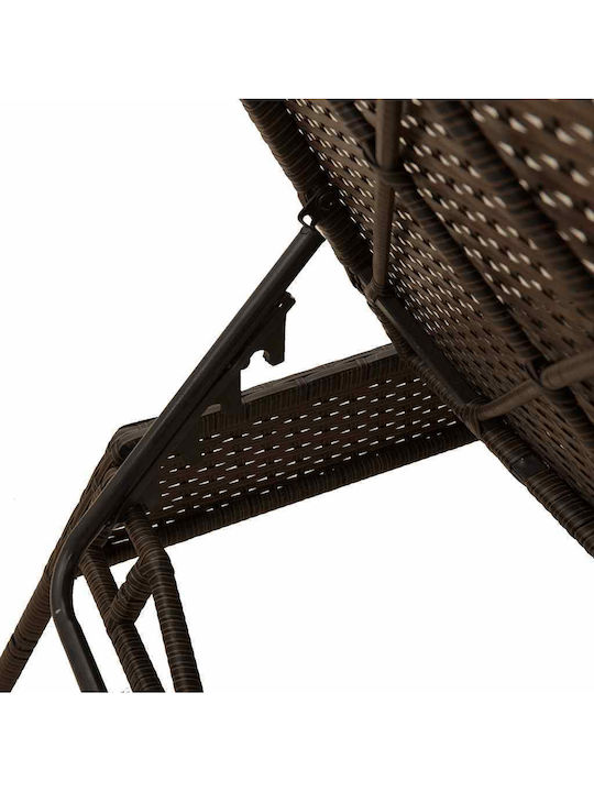 Garten- und Pool-Liegestuhl Rattan mit Kissen Braune 200x59x26cm
