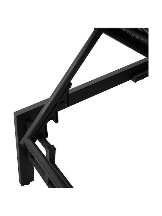 Șezlong Rattan Cu Pernă Negru 200x59x25cm