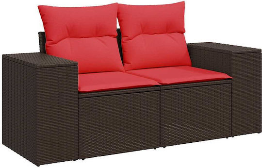 vidaXL Garten- und Outdoor-Möbelsets Wohnzimmer Typsatz 6 Stück Braun mit Kissen
