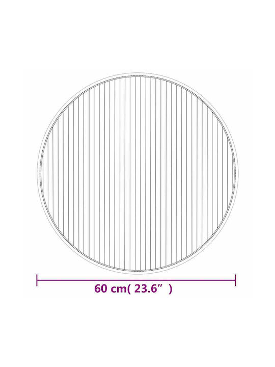 vidaXL Αντιολισθητικό Χαλί Στρογγυλό Καφέ Φ60cm