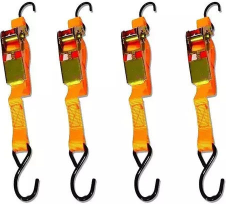 Car Luggage Strap with Ratchet Orange 400x0.4cm 4pcs