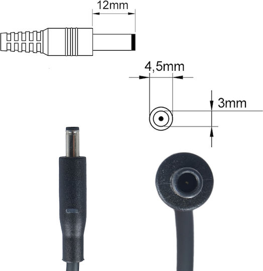 Laptop Charger 45W 19.5V 2.31A for Dell with Detachable Power Cord
