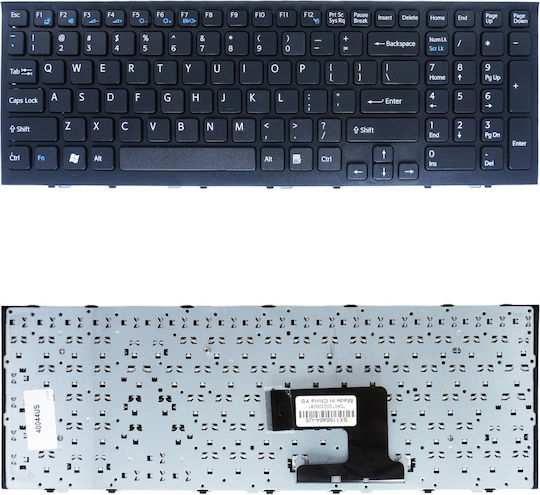 Sony Πληκτρολόγιο Laptop για Vaio VPC-EH/VPCEH/PCG-71911M/PCG-71911L με Πλαίσιο και Διάταξη Αγγλικά (US) σε Μαύρο χρώμα 40044US