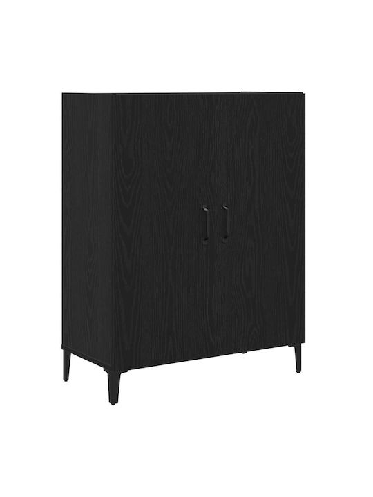 Metal Sideboard Black Oak 69.5x34x90cm