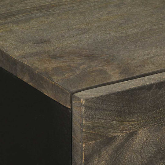 Sideboard aus Massivholz & Metall Schwarze 60x33x75cm