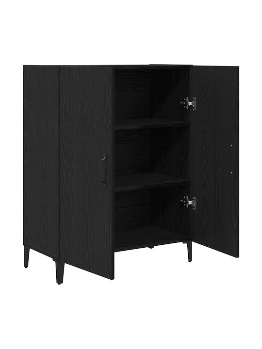 Metal Sideboard Black Oak 69.5x34x90cm
