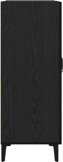 Sideboard aus Metall Schwarz Eiche 69.5x34x90cm