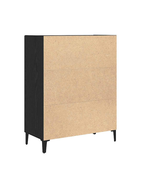Metal Sideboard Black Oak 69.5x34x90cm