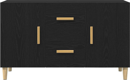 Bufet Din Lemn cu Sertare Stejar Negru 100x36x60cm
