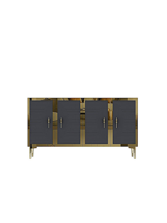 Sideboard aus Metall Weiß 120x32x75cm