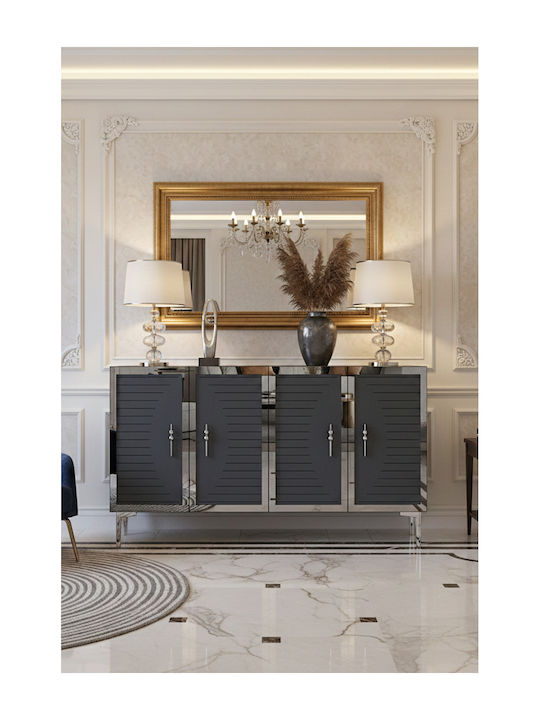 Sideboard aus Metall Weiß 120x32x75cm