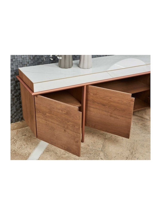 Μπουφές Arron από Μέταλλο Olive-grey 170x45x77cm
