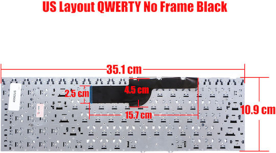 Laptop Keyboard for NP300E NP300V NP300E5A without Frame and English (US) Layout in Black Color NP300V5A