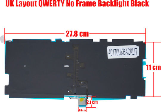 Laptop Keyboard Apple Macbook Pro 13" A1278 Backlight Backlit Lt042abycbvka Mb466ll/a Mb467ll/a Mb990ll/a Mb991ll/a Mc374ll/a Mc375ll/a Mc700ll/a Mc724ll/a Md101ll/a Md102ll/a Md313ll/a UK Version Black Keyboard Code 40170ukbacklit