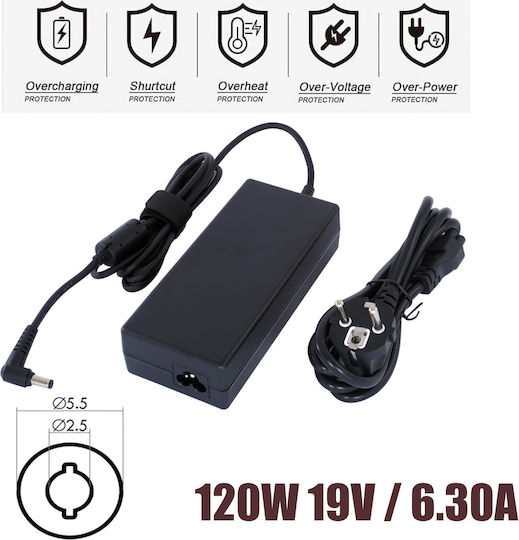 Toshiba Laptop Charger 120W 19V 6.3A for Toshiba